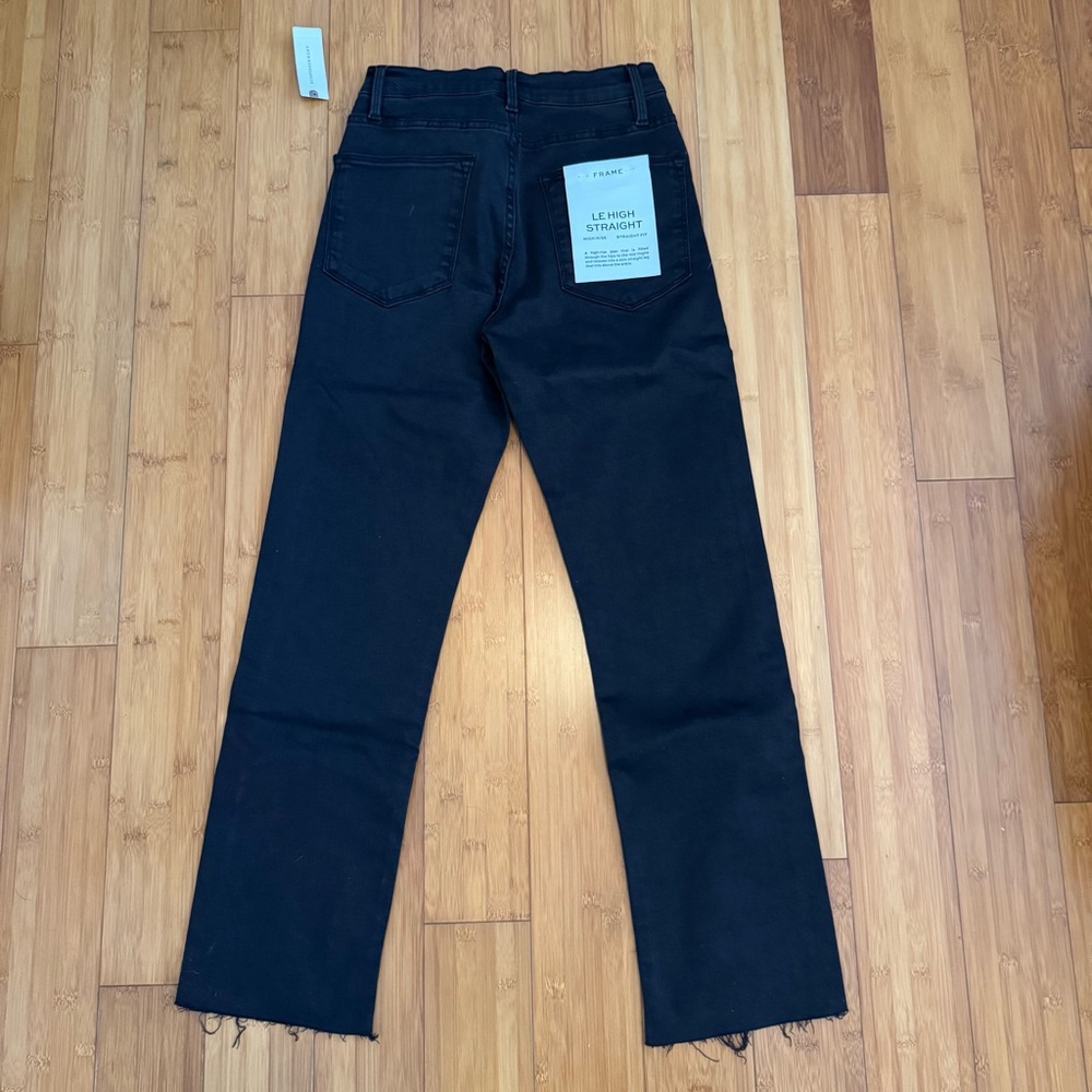 Frame Denim Le High Straight Black Jeans